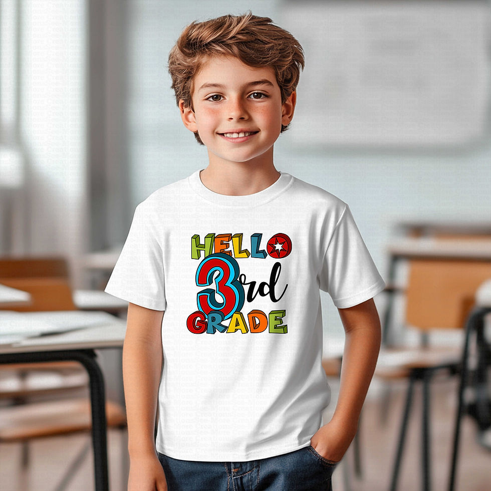 Miniatura: Hello Third Grade #1 Boys School Shirt