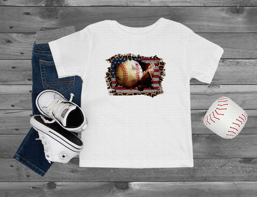 Thumbnail: Baseball Art #1 Boys Or Girls American Flag Baseball Shirt