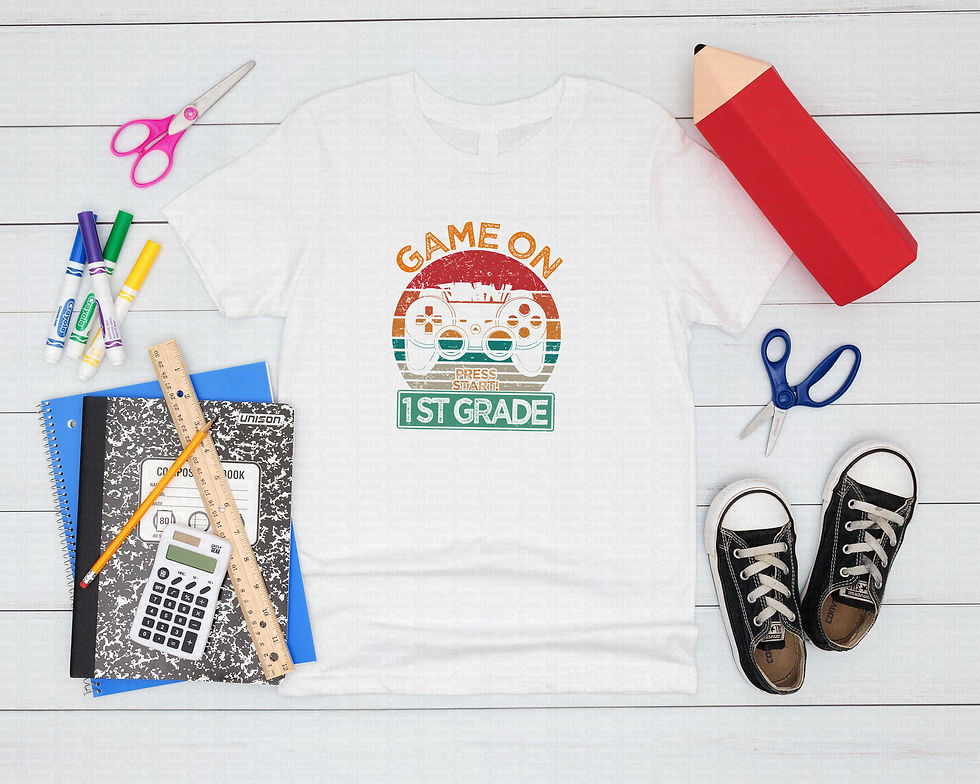 Thumbnail: Game On First Grade #3 Boys Or Girls School Shirt