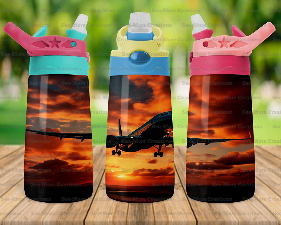 Thumbnail: Airplane #3 Taking Off Through Clouds Skinny & Kids Tumblers