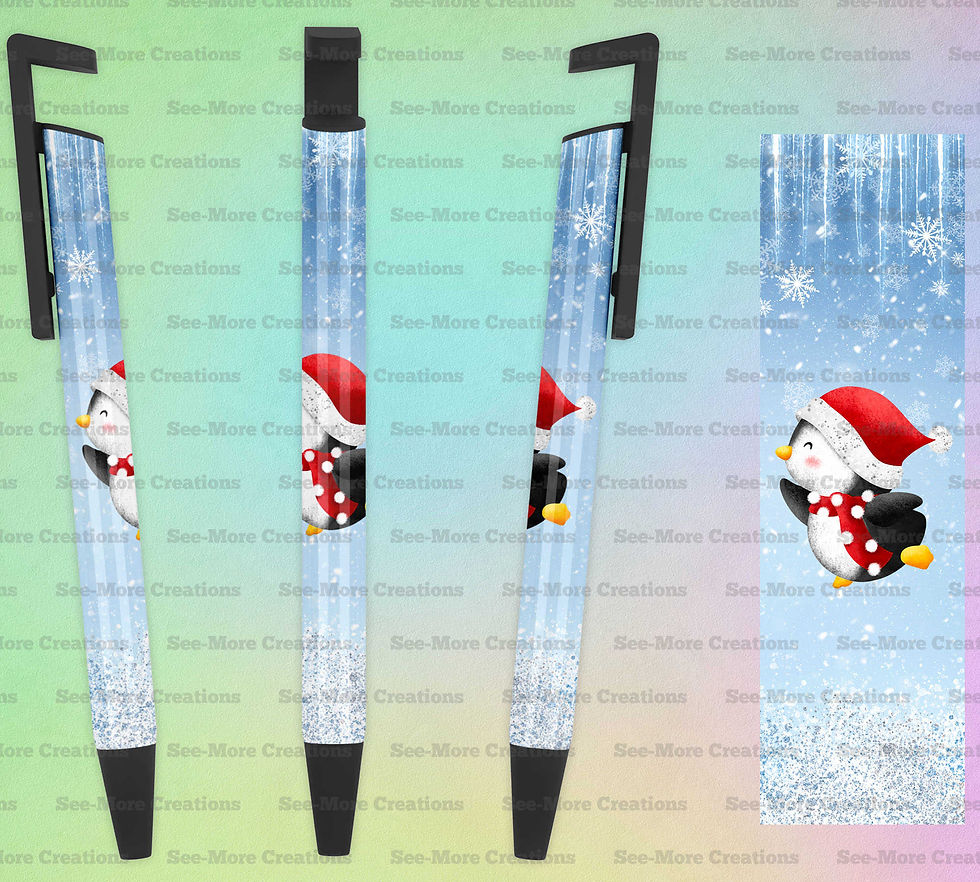 Penguin Skating #122 Glitter Print Pen