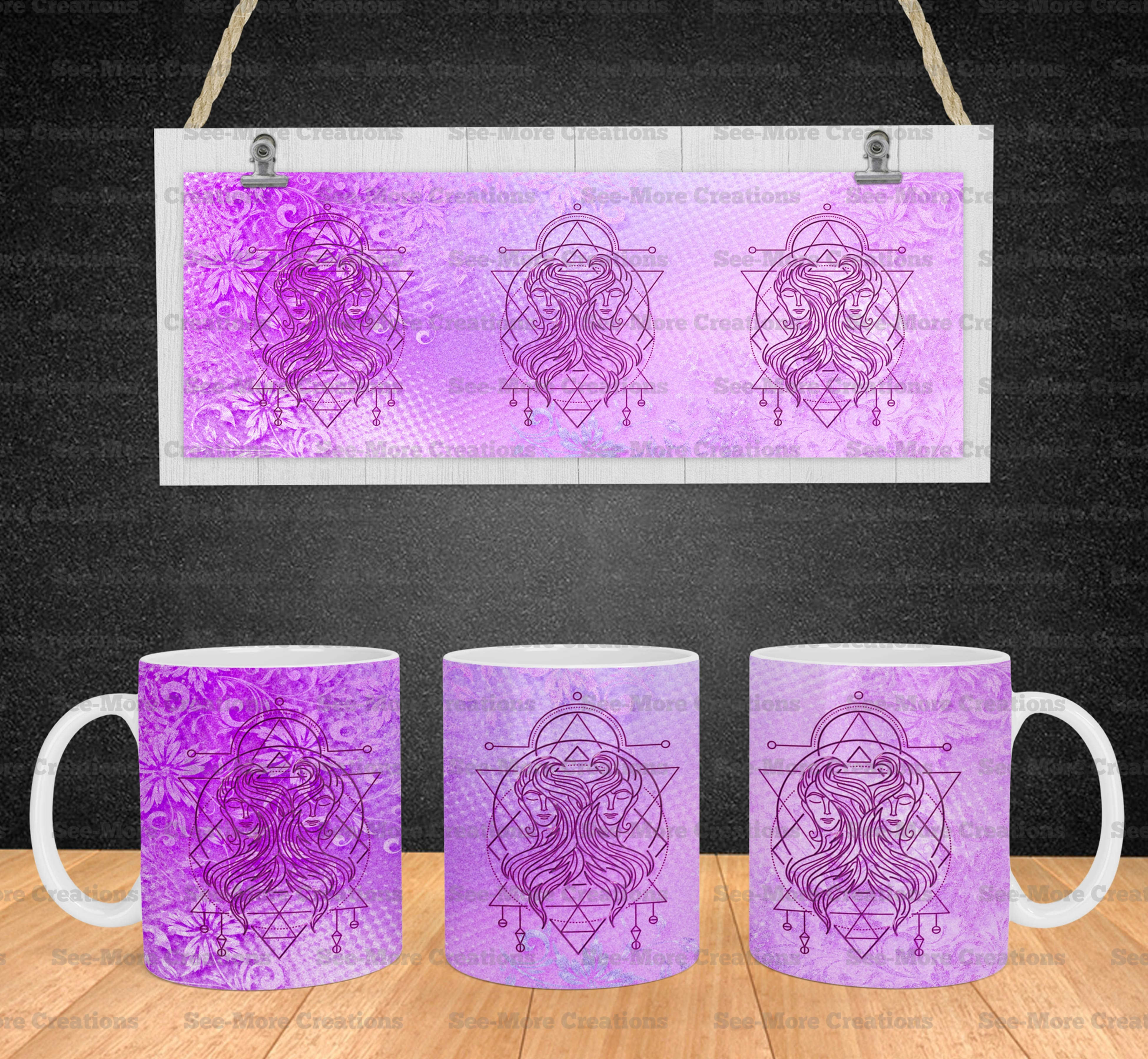 Gemini #2 May 21-June 20 Purple Design Coffee Mug