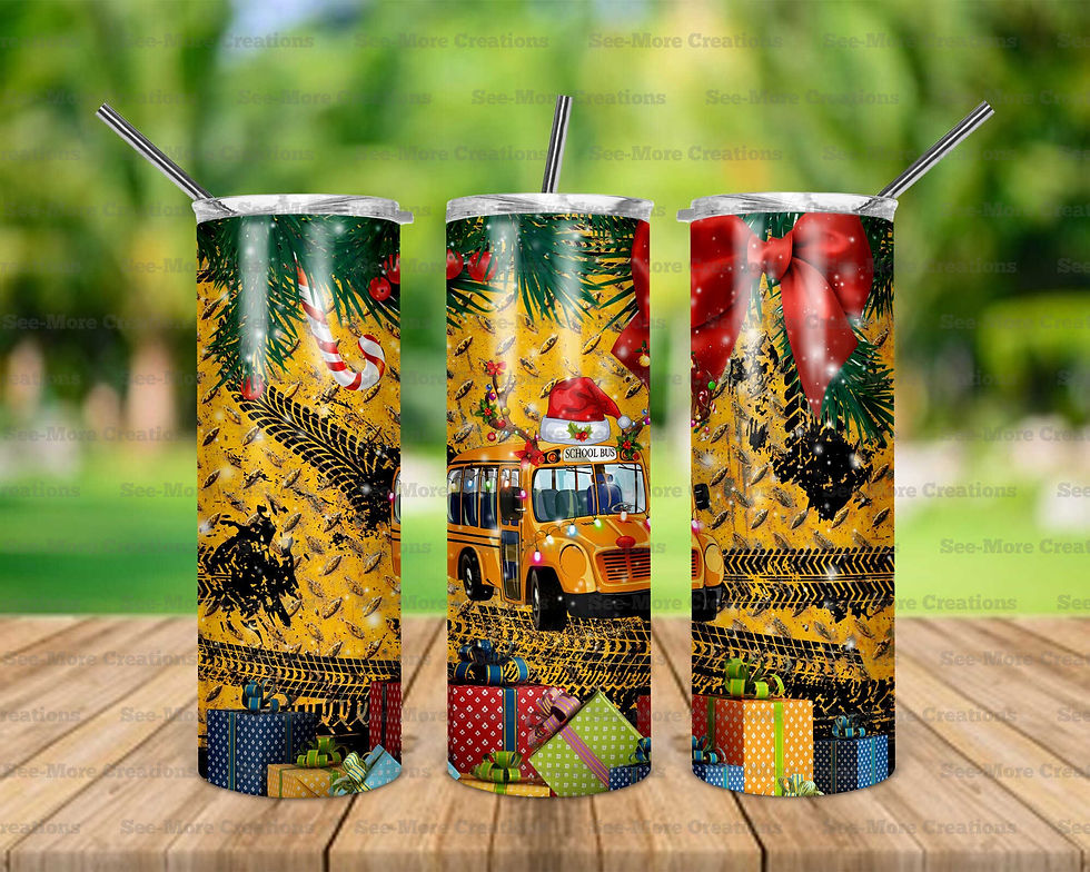 Christmas School Bus #1 Skinny Tumbler