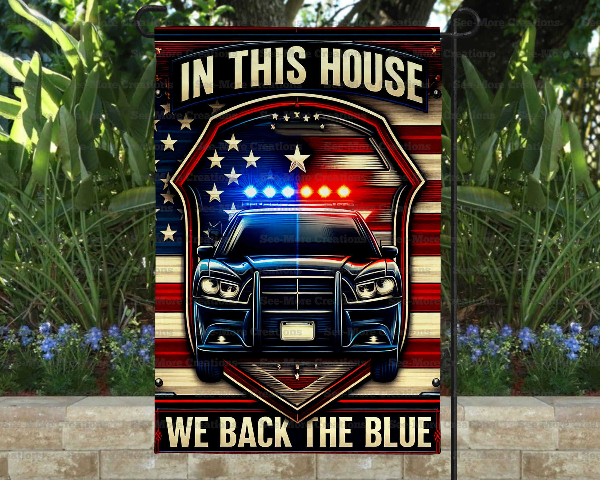 In This House We Back The Blue #1 Police Garden Fla