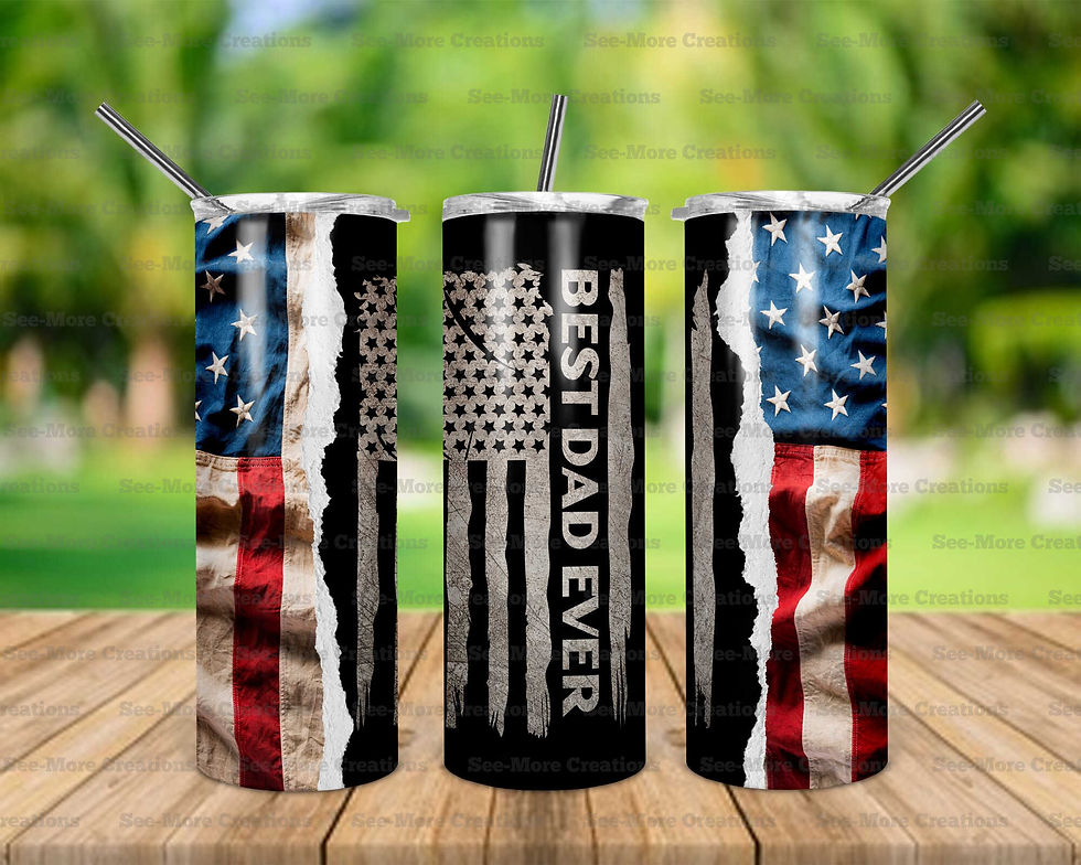 Best Dad Ever #10 American Flag Skinny Tumbler
