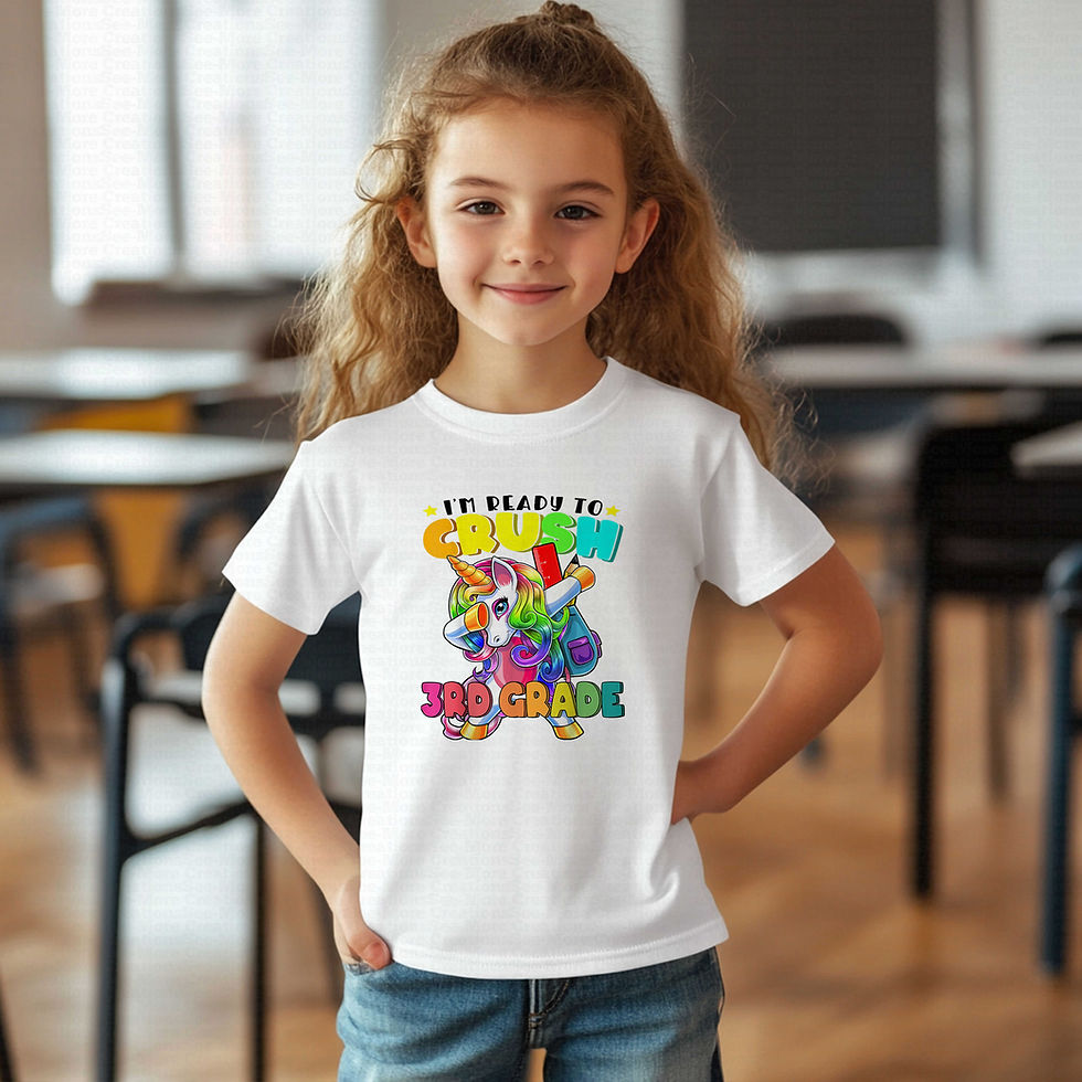 縮圖：I'm Ready To Crush Third Grade #1 Girls Dabbing Unicorn School Shirt