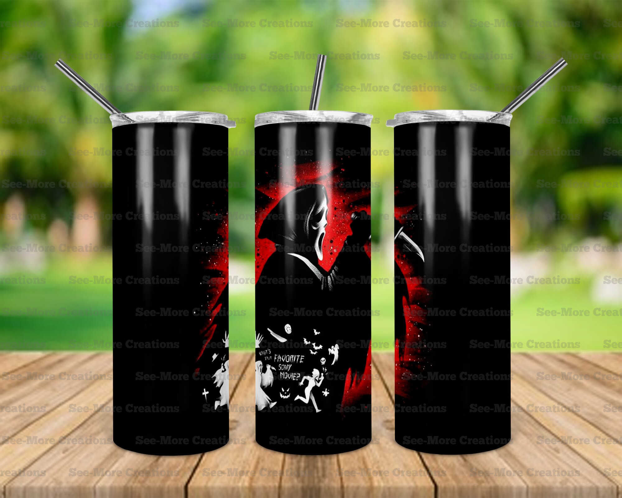 Ghost Face #5 Scream Horror Movie Skinny & Kids Tumblers