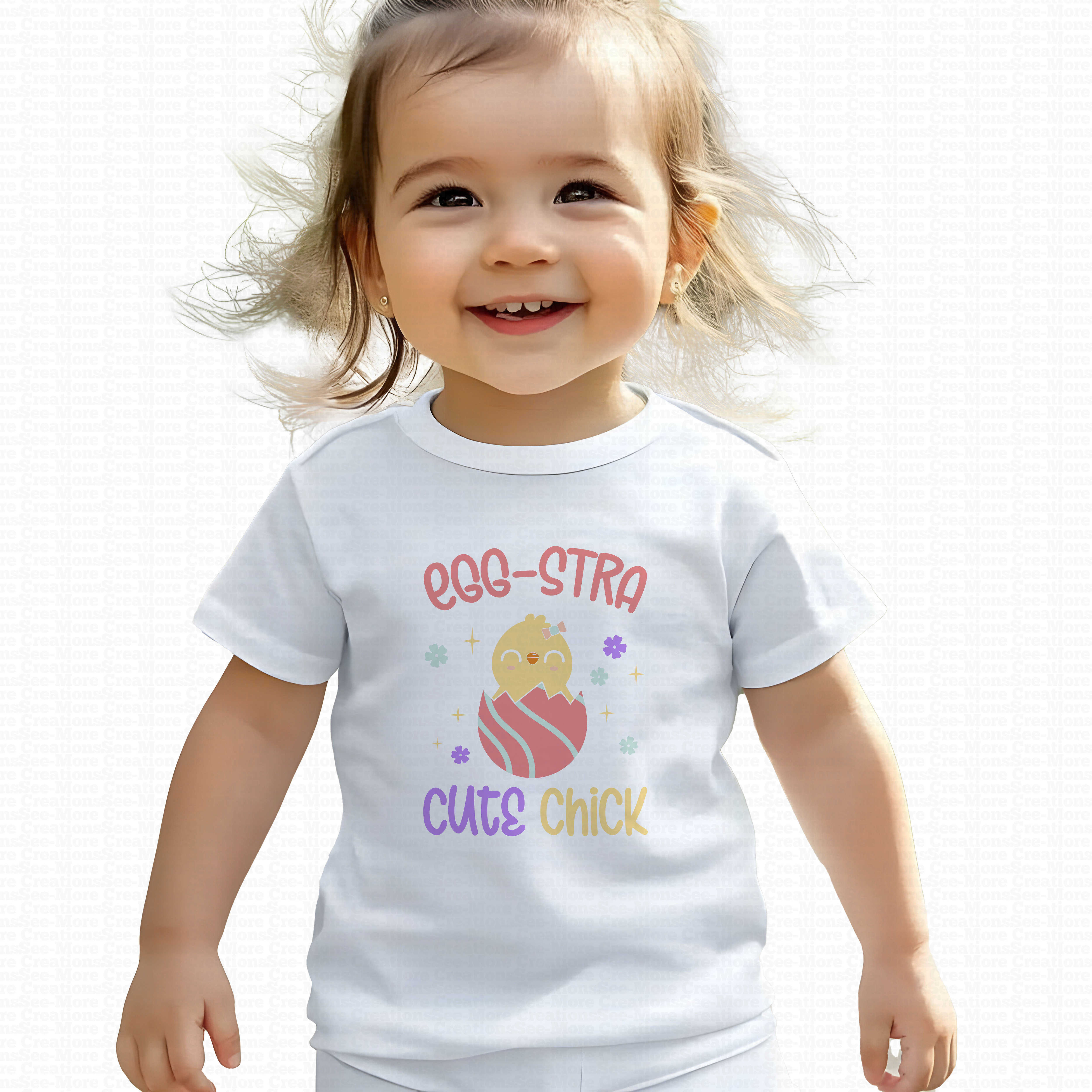 Eggstra Cute Chick #2 Girls Easter Toddler & Youth Shirt