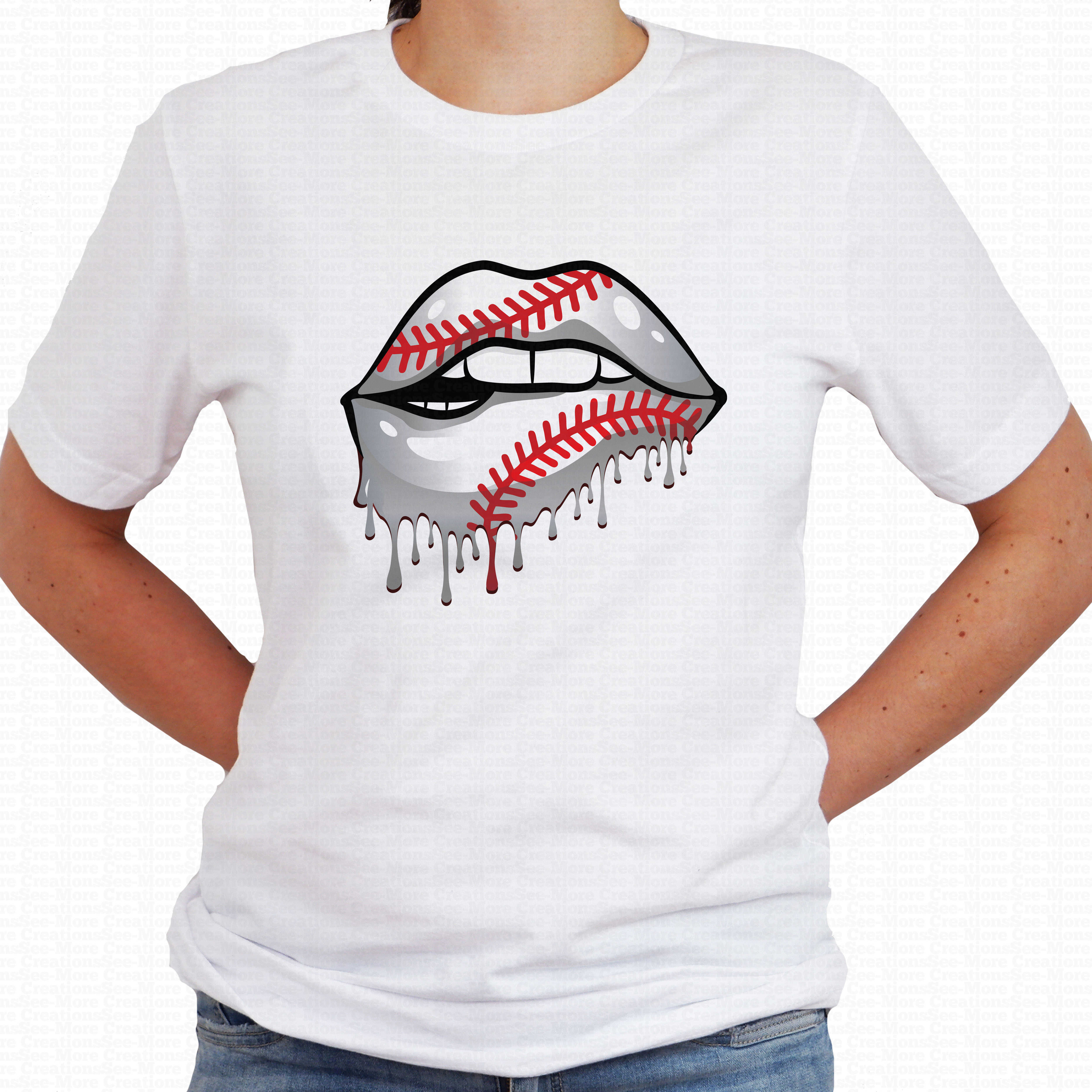 Baseball Lips #2 Women's Baseball Shirt