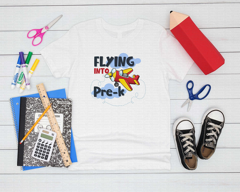 Thumbnail: Flying Into Pre-K #1 Boys Or Girls Airplane School Shirt