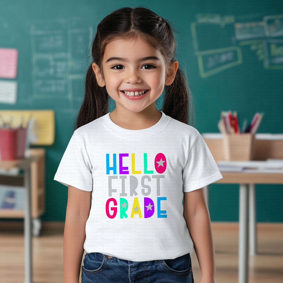 Thumbnail: Hello First Grade #6 Girls School Shirt