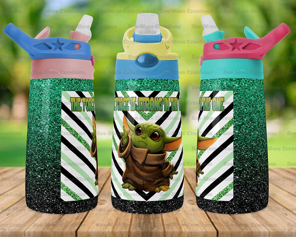 Thumbnail: The Force Is Strong With This One #2 Glitter Print Skinny, Sippy & Kids Tumbler