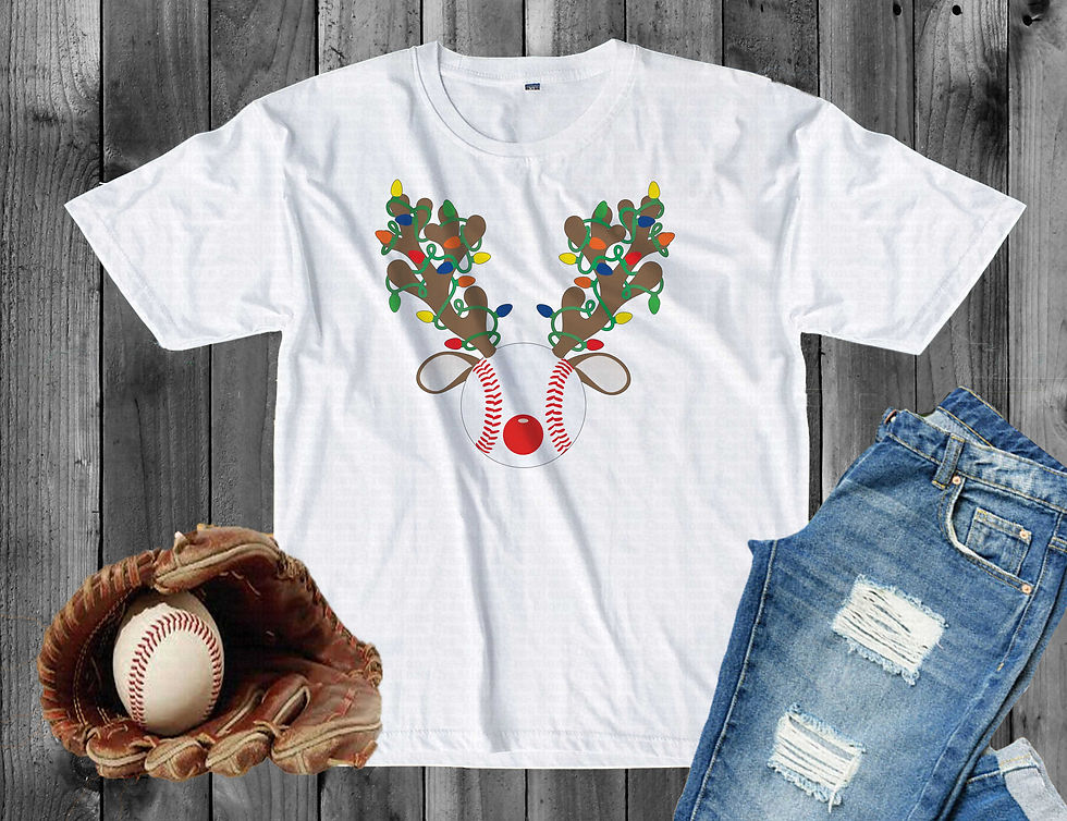 縮圖：Baseball Red Nose Reindeer #2 Men Or Women's Christmas Baseball Bodysuit