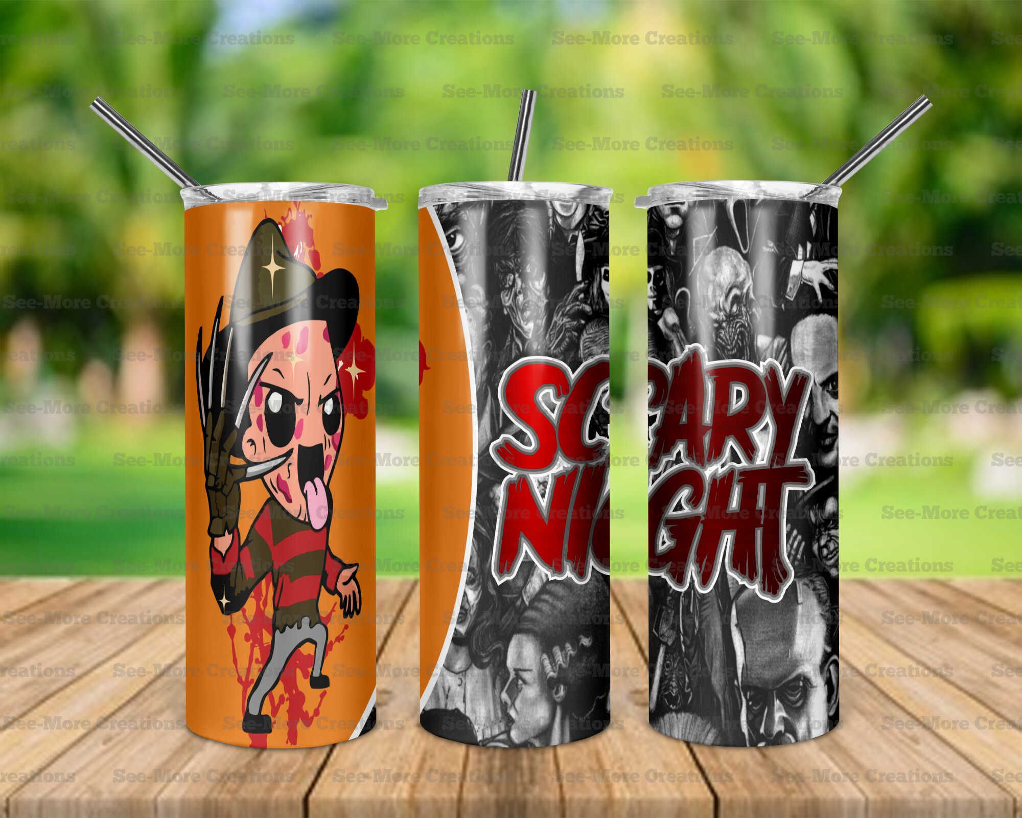 Freddy Krugger #1 Scary Night Skinny & Kids Tumblers