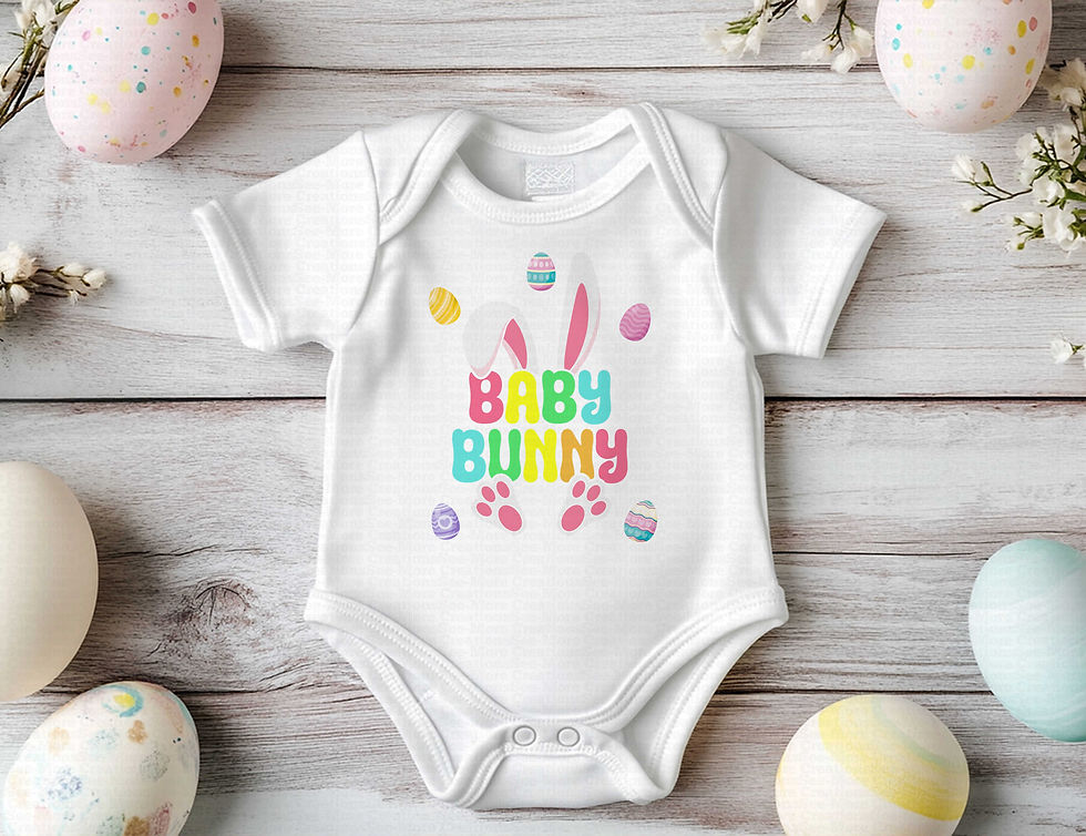 Miniatyrbild: Baby Bunny #9 Boys Or Girls Colorful Easter Bodysuit