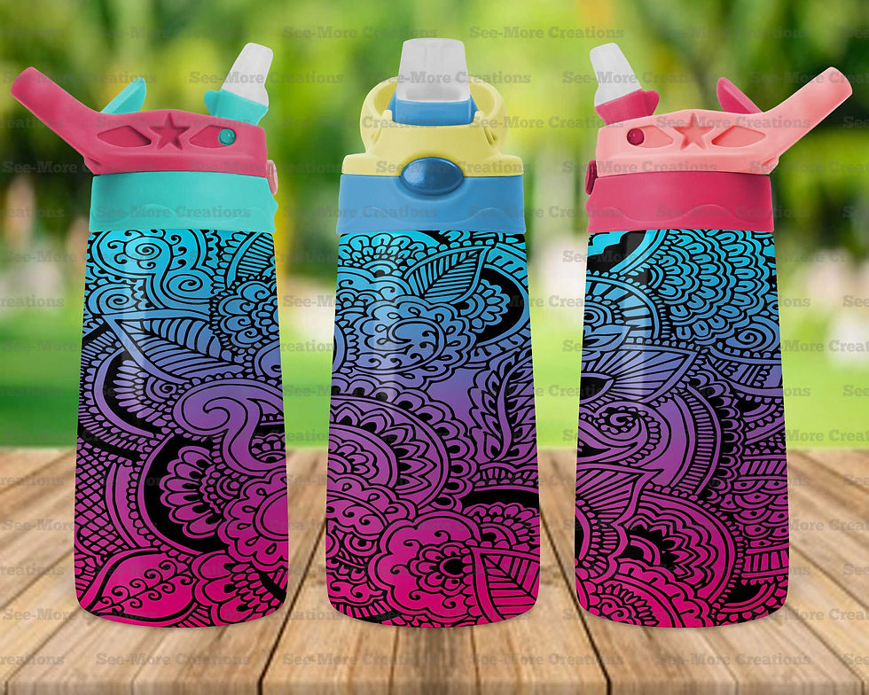 Thumbnail: Blue & Pink Henna #1 Skinny & Kids Tumblers