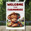 Thumbnail: Welcome To Our Farmhouse #3 Highland Calf Wearing Hat Garden Flag