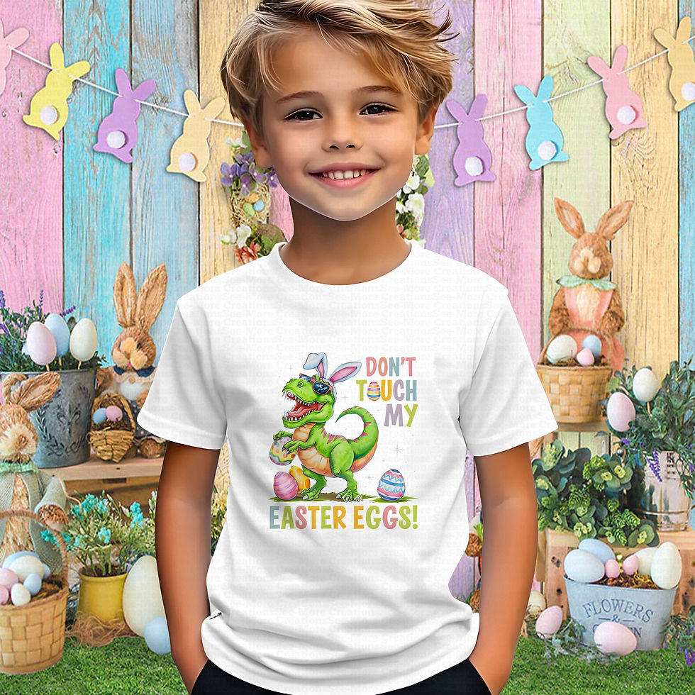 Thumbnail: Don't Touch My Easter Eggs #1 Boys Or Girls Dino Easter Toddler & Youth Shirt