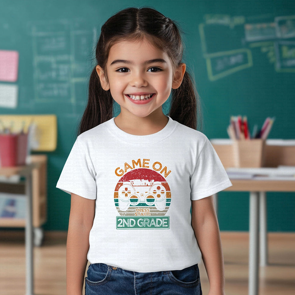 Thumbnail: Game On Second Grade #3 Boys Or Girls School Shirt