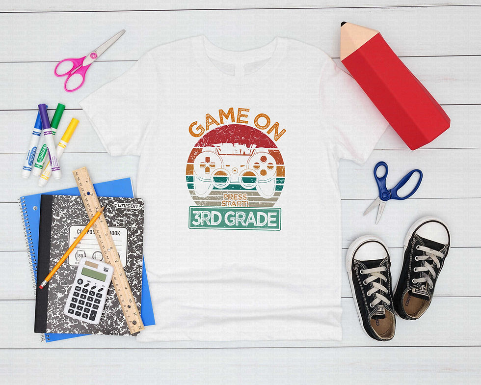 Thumbnail: Game On Third Grade #3 Boys Or Girls School Shirt