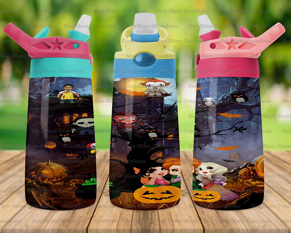 Thumbnail: Halloween Tree #19 Horror Movie Characters Skinny & Kids Tumblers