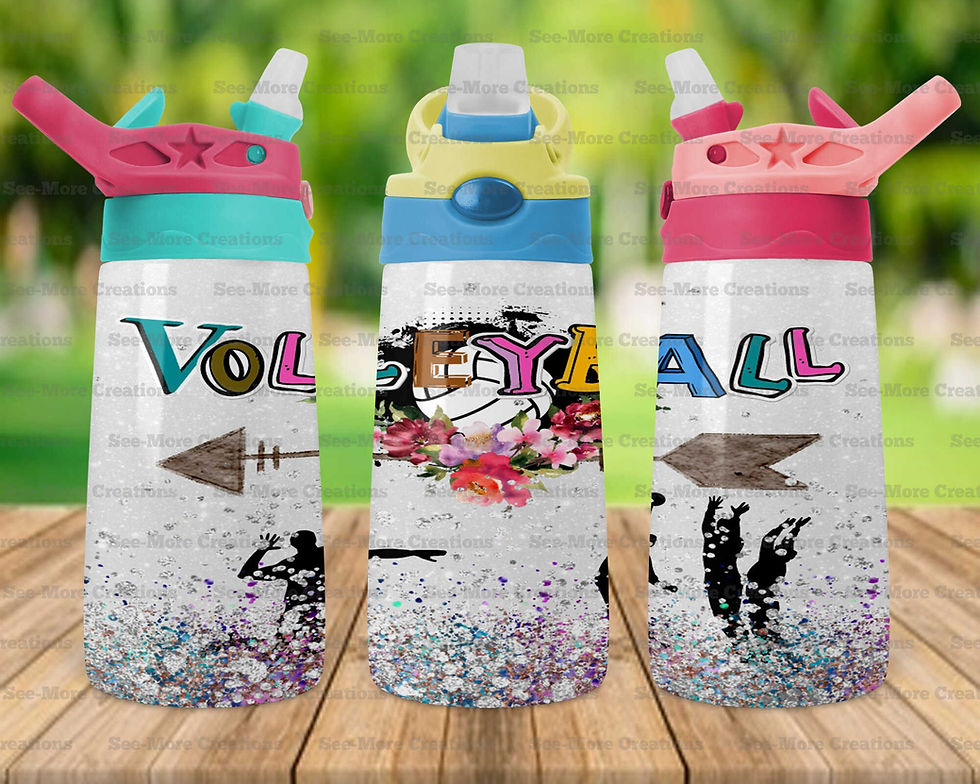 Thumbnail: Volleyball #1 Glitter Print Skinny & Kids Tumblers