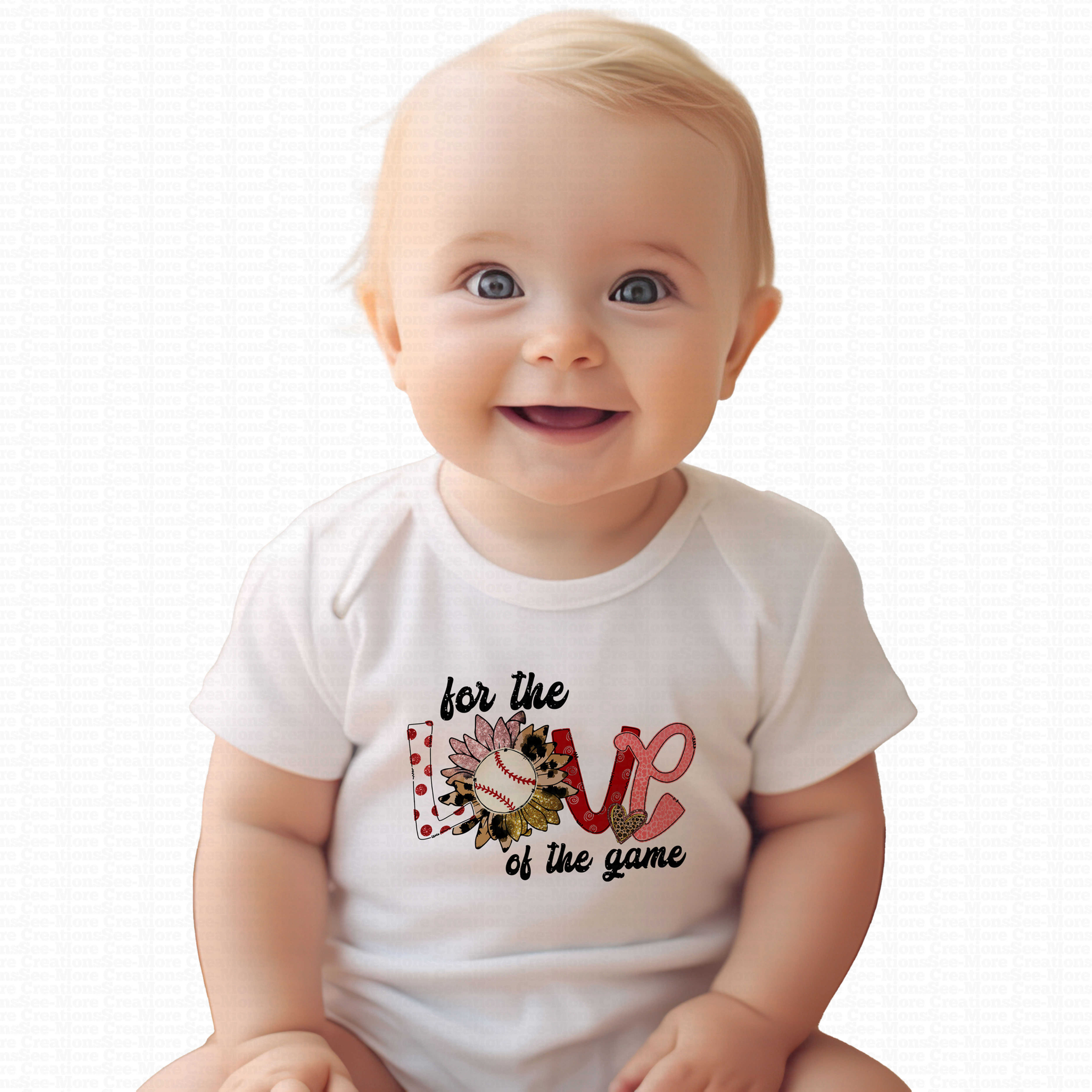 For The Love Of The Game #4 Girls Baseball Bodysuit