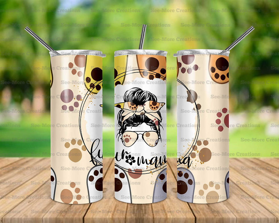 Fur Mama #2 Messy Bun Skinny Tumbler