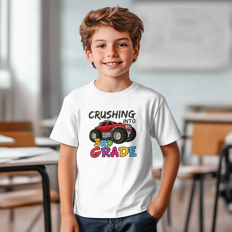 Thumbnail: Crushing Into Third Grade #1 Boys Or Girls School Shirt