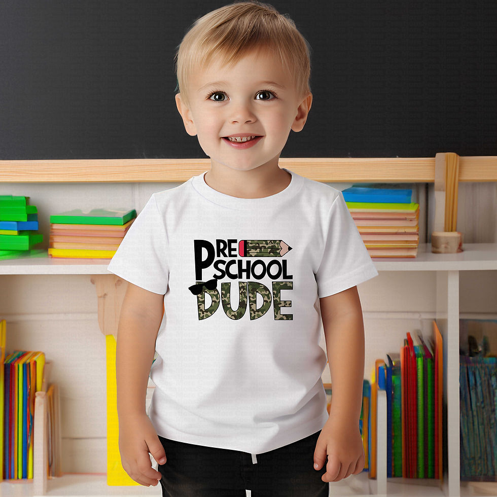 Thumbnail: Pre-School Dude #1 Boys Camo Pencil School Shirt