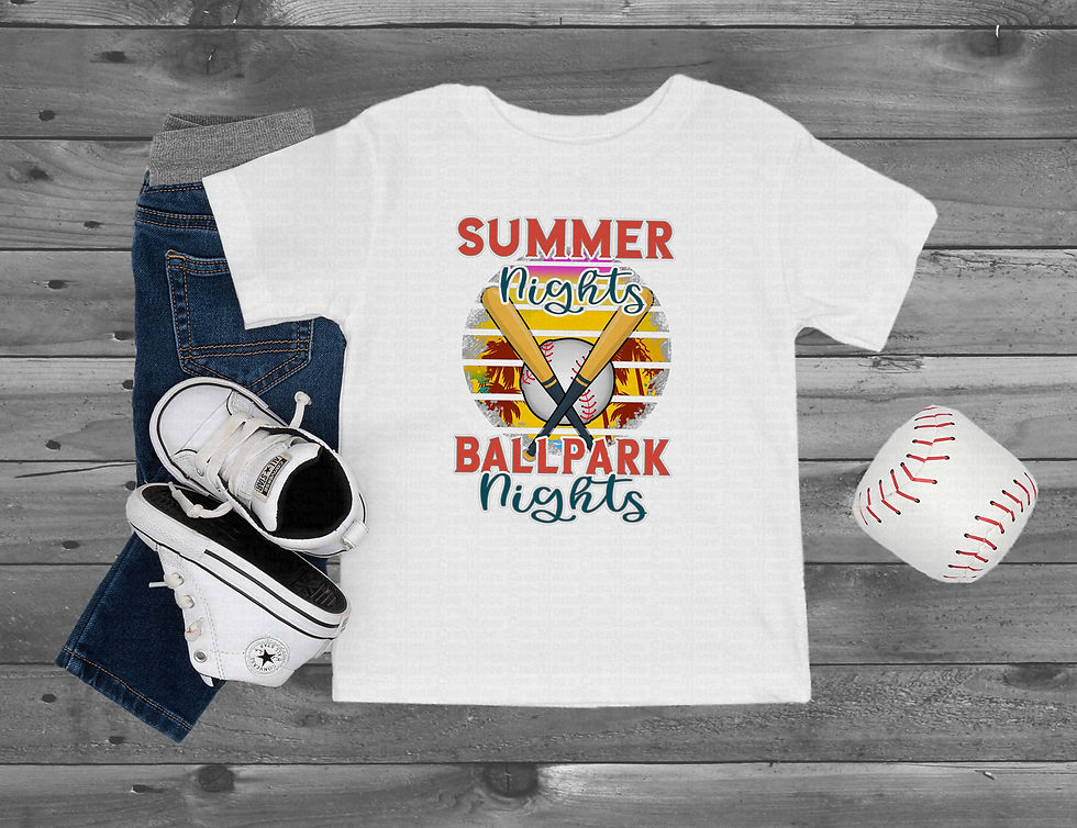 Miniatura: Summer Nights Ballpark Nights #3 Boys Or Girls Baseball Shirt