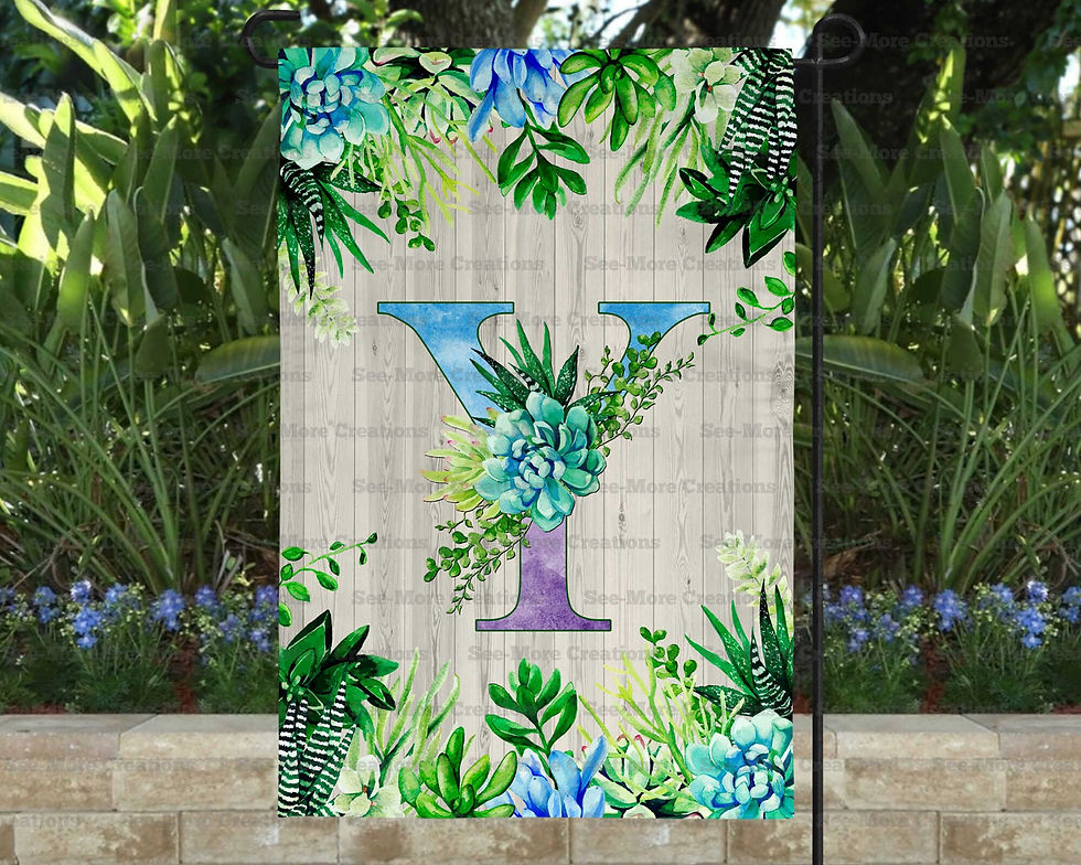 Thumbnail: Succulents Monogram Garden Flag N-Z