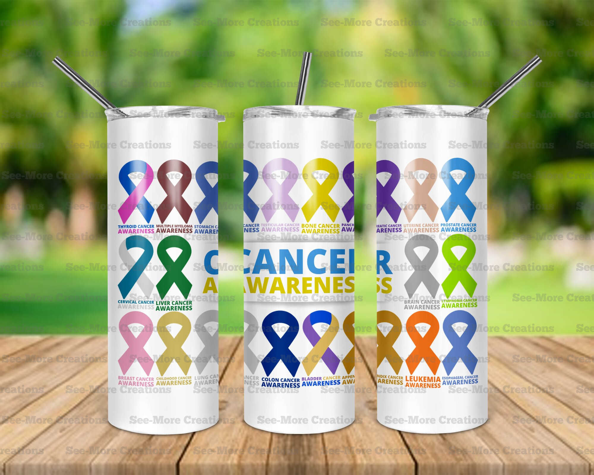 Cancer Awareness Ribbons #1 Skinny Tumbler