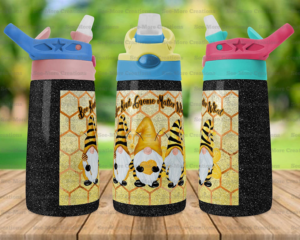 Thumbnail: Be Kind Gnome Matter What #2 Glitter Print Skinny, Sippy & Kids Tumblers