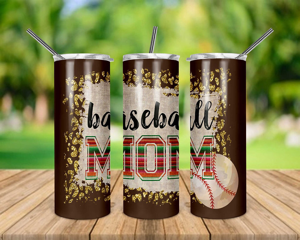 Baseball Mom Serape Leopard 20 oz Skinny Tumbler