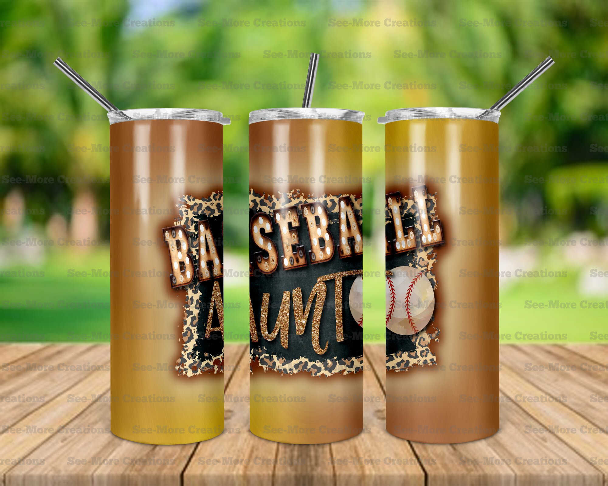 Baseball Aunt #1 Skinny Tumbler