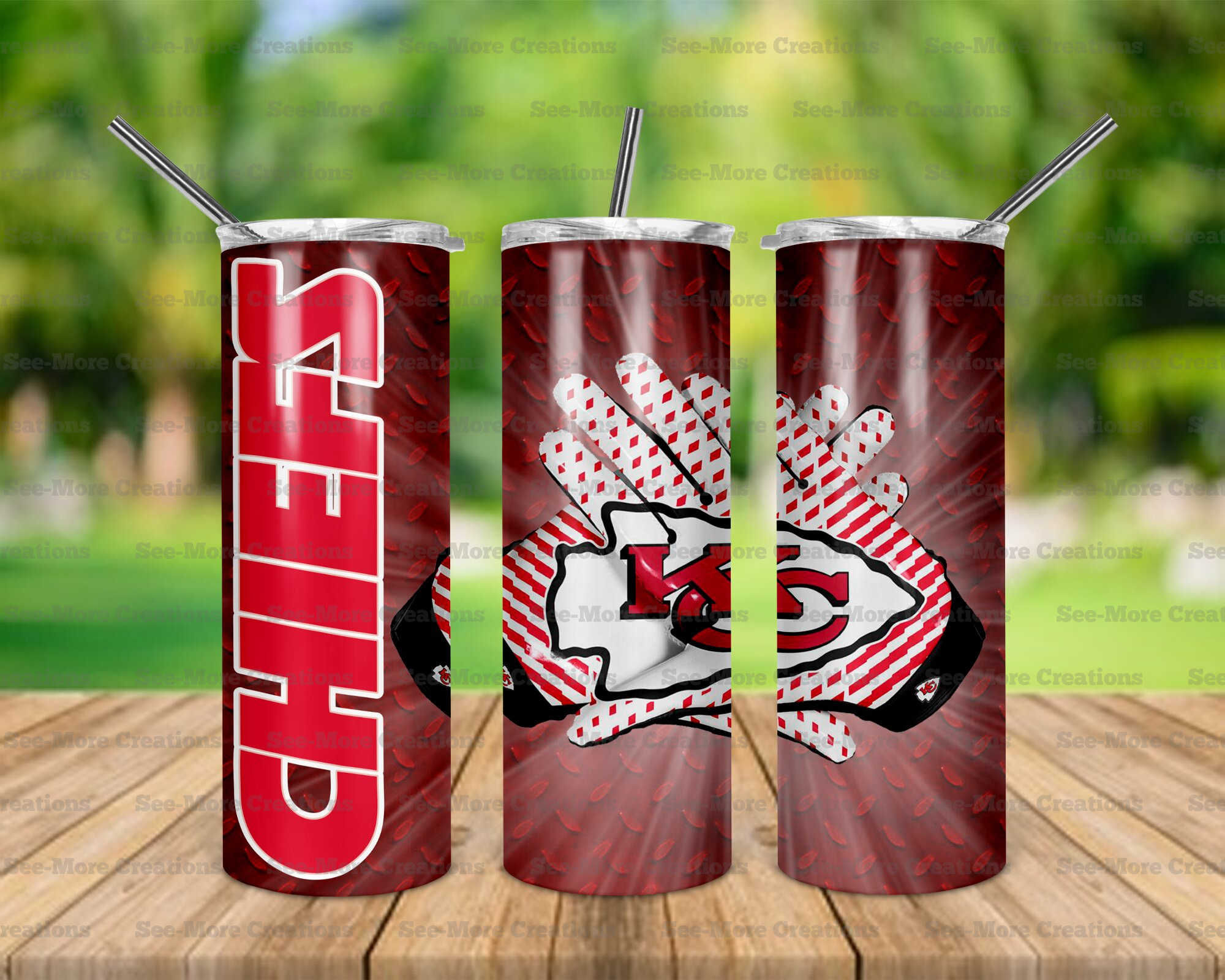 Kansas City Chiefs #4 Gloves Skinny, Sippy & Kids Tumblers