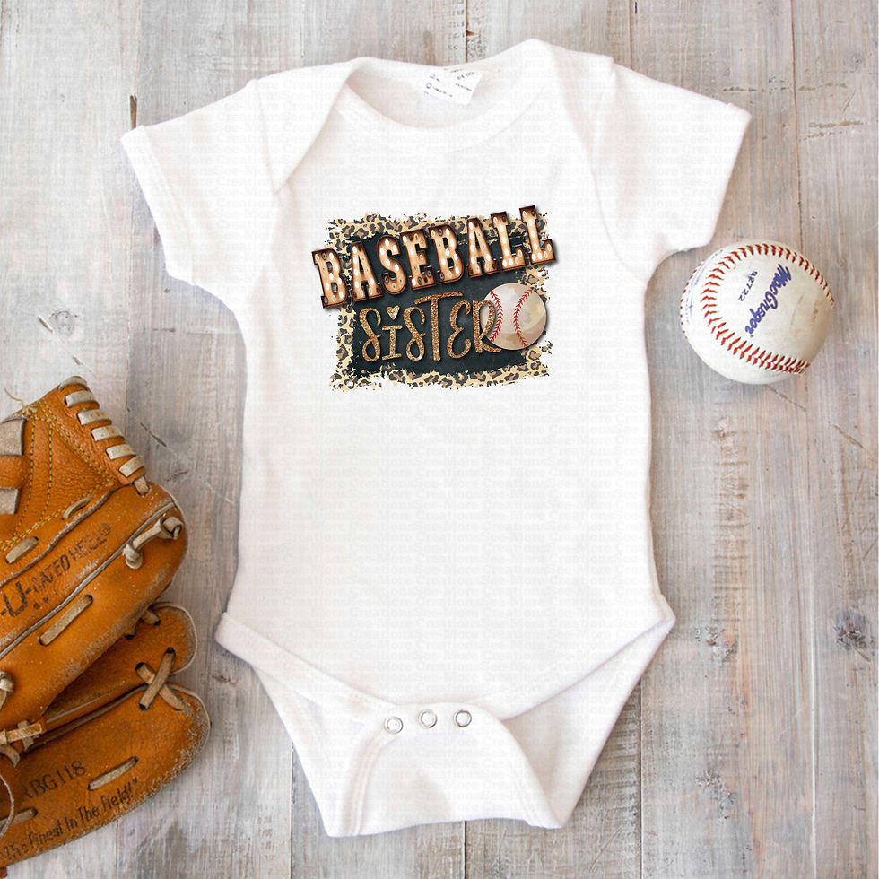 Thumbnail: Baseball Sister #1 Girls Glitter Print Baseball Bodysuit