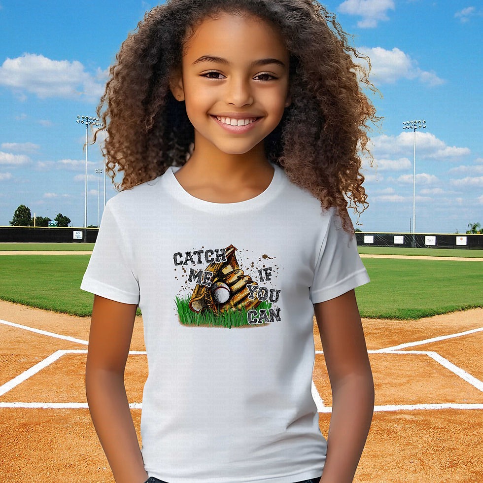 Miniatura: Catch Me If You Can #1 Boys Or Girls Baseball Shirt