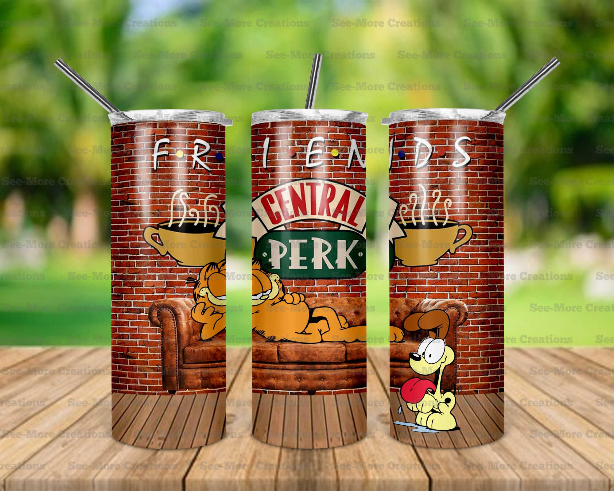 Garfield Friends Central Perk #4 Skinny Tumbler