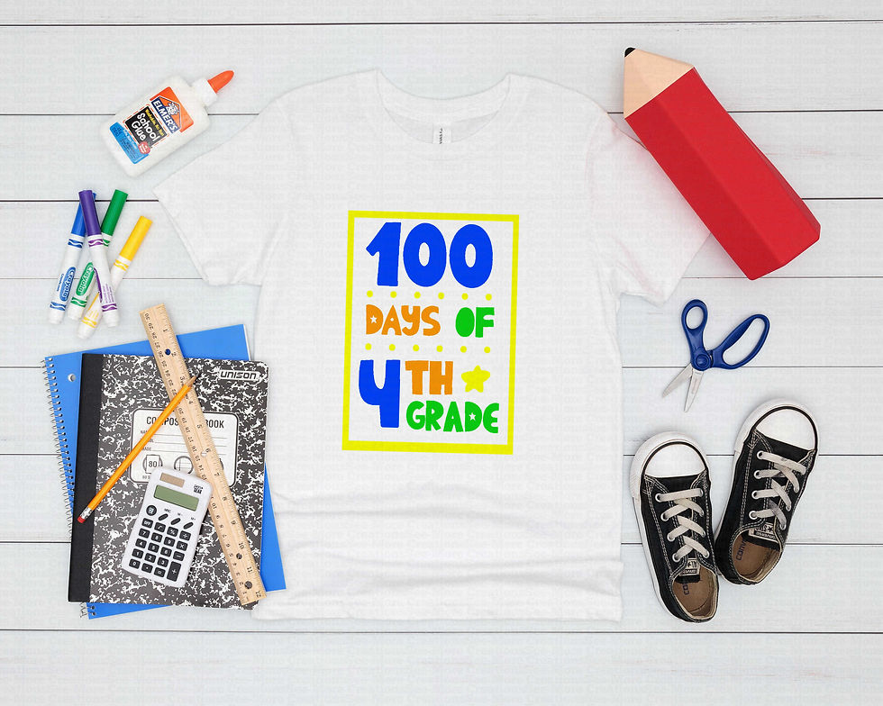 Miniatura: 100 Days Of Fourth Grade #1 Boys School Shirt