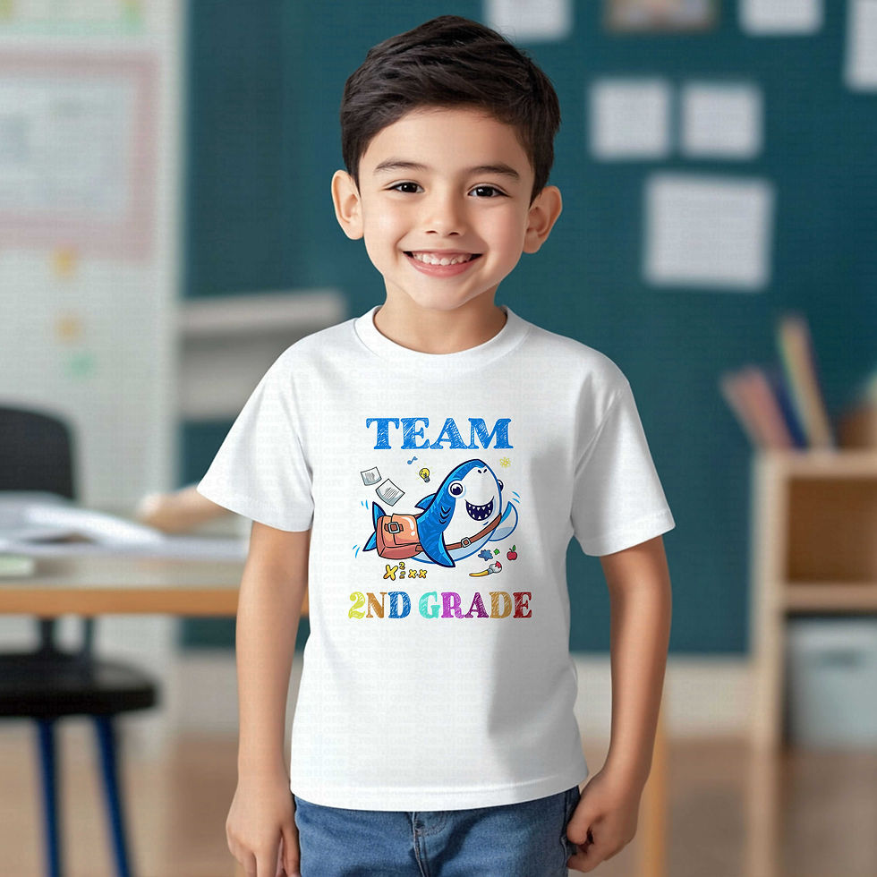 Thumbnail: Team Second Grade #1 Boys Shark School Shirt