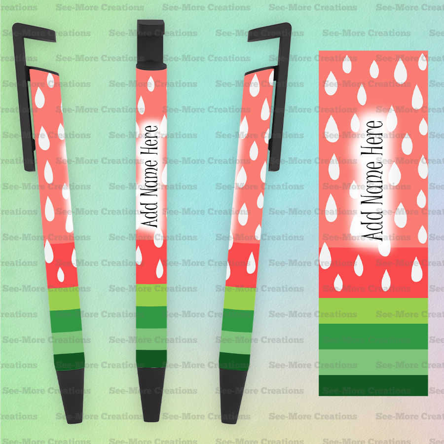 Μικρογραφία: Watermelon #8 Personalize With Name Pink & Green Pen