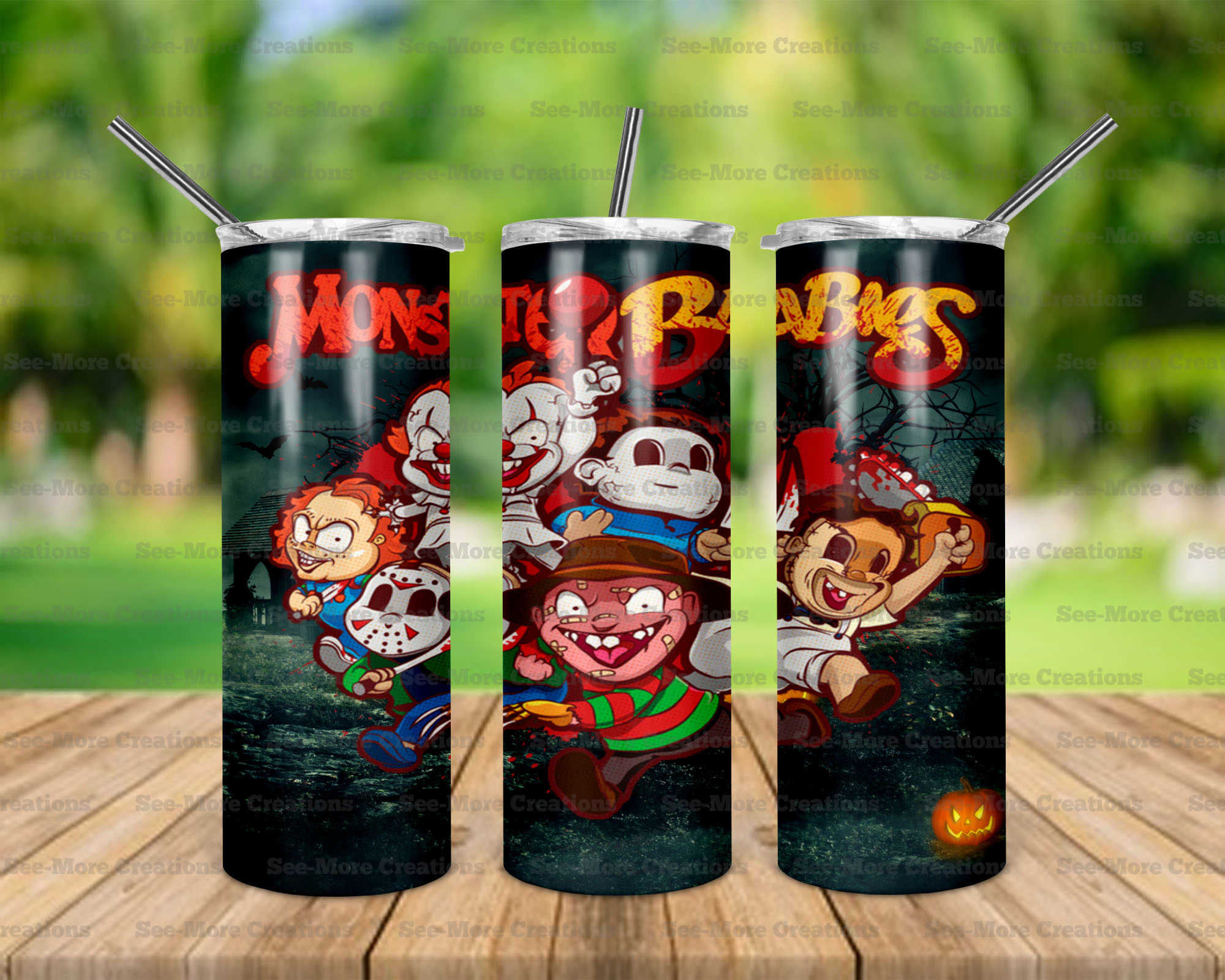 Horror Movie Characters #28 Moster Babies Skinny & Kids Tumblers