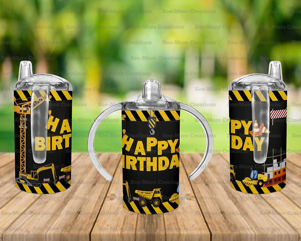 Miniatura: Constuction Happy Birthday #2 Skinny, Sippy & Kids Tumblers