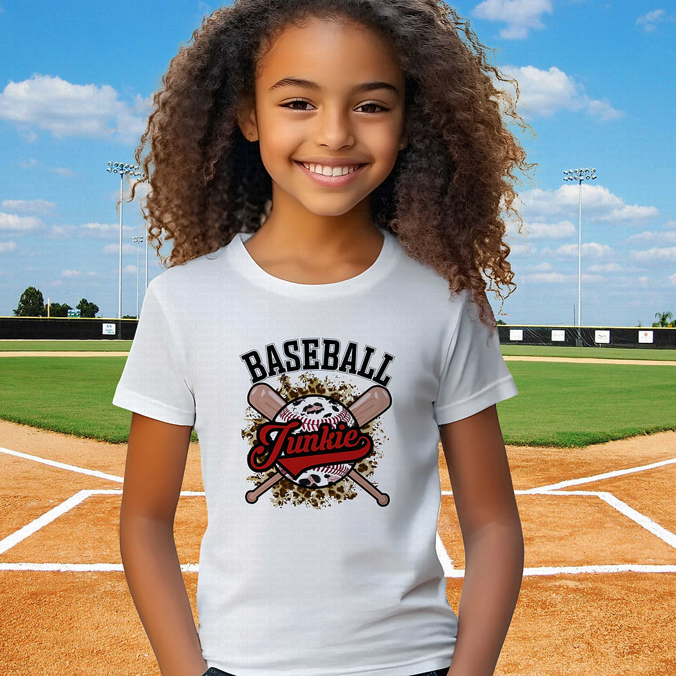 Miniatyrbild: Baseball Junkie #1 Girls Leopard Print Baseball Shirt