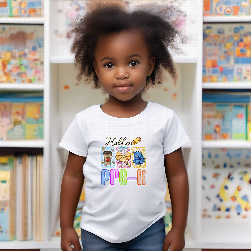 Thumbnail: Hello Pre-K #11 Girls Pencil Bow Backpack Coffee School Shirt