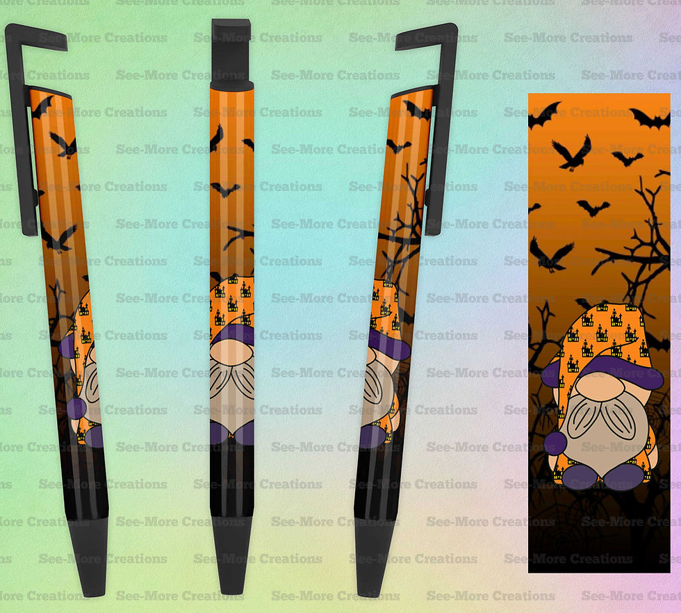 Gnome With A Haunted House Night Cap #226 Spooky Night Halloween Pen