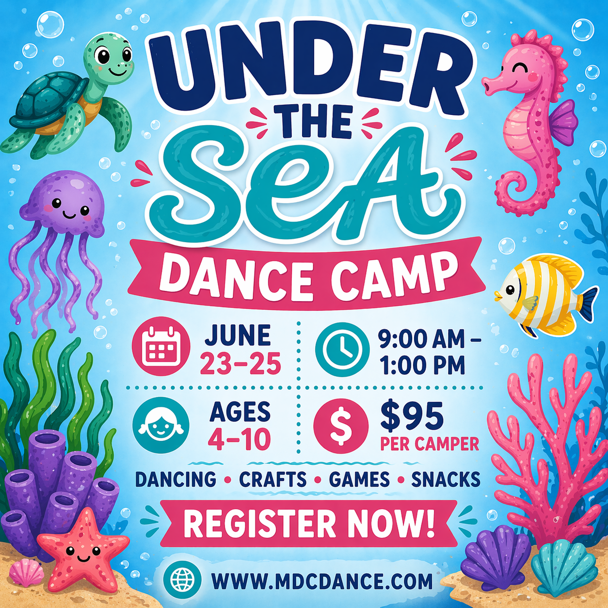 Under the Sea Dance Camp! June 23-25th