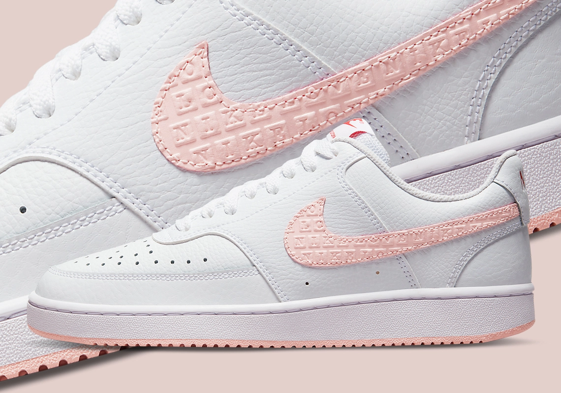 New Valentine's Day Nike Air Force 1 edition with love detailing. Pink, red, white aIRFORCE 1 sneakers.